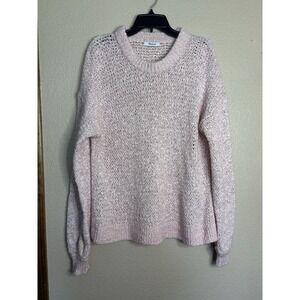 MADEWELL Women's BAEZ Pink Textured Pullover Sweater Size S Small EUC